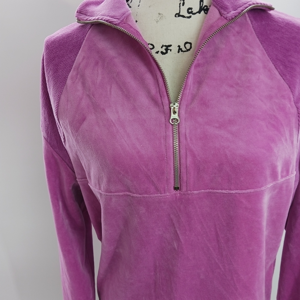 WILD Fable Velour Quarter Zip Tunic Sweatshirt Womens Purple Size XS - Picture 7 of 11